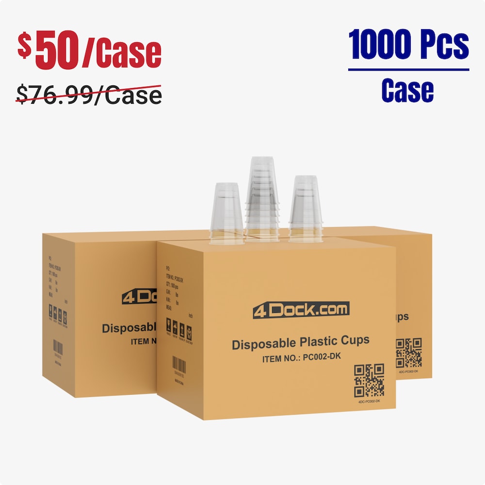1000 Pack Clear Cups Disposable Plastic Cups_4Dock